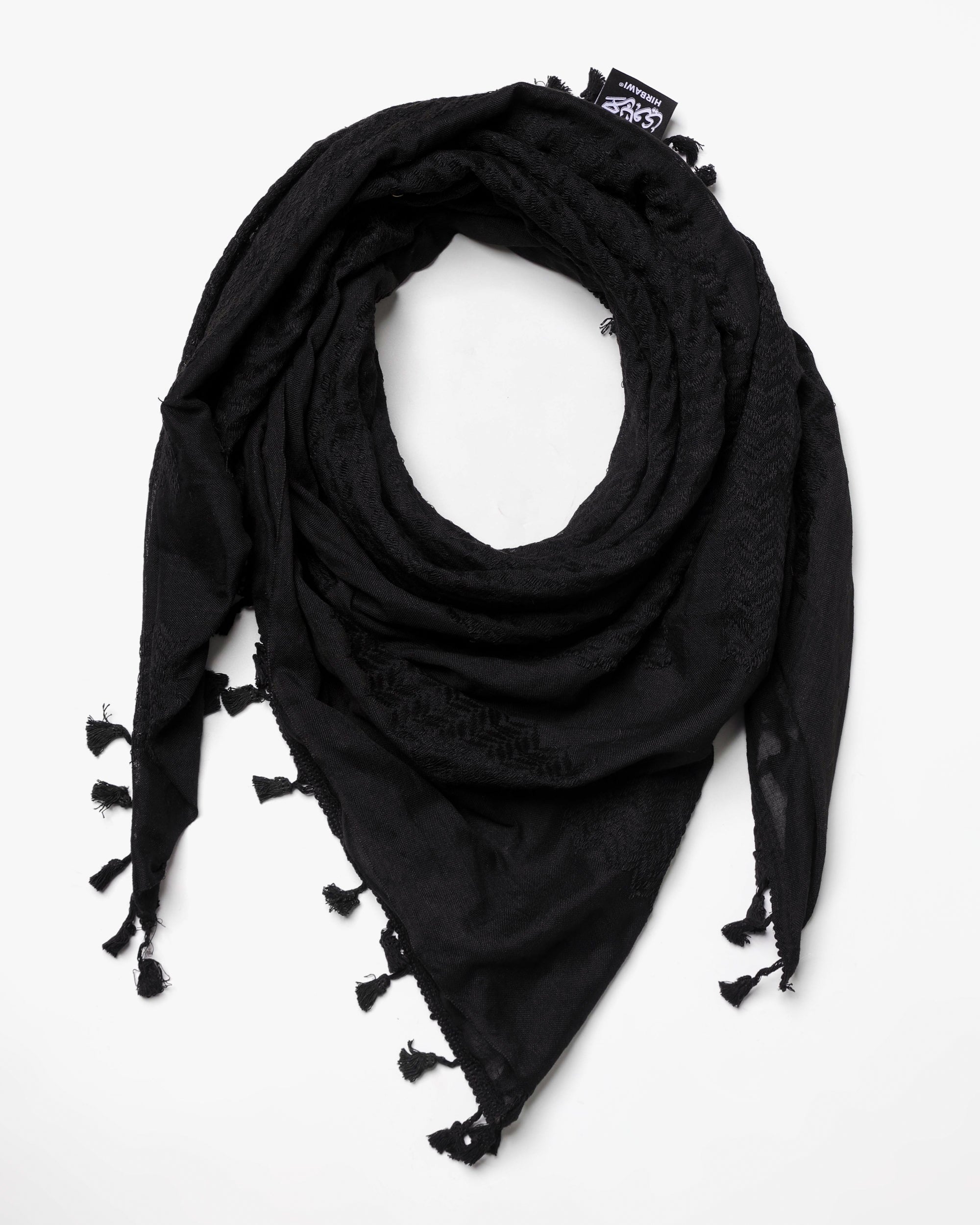 Pure Black Hirbawi® Kufiya | Official Store from Palestine